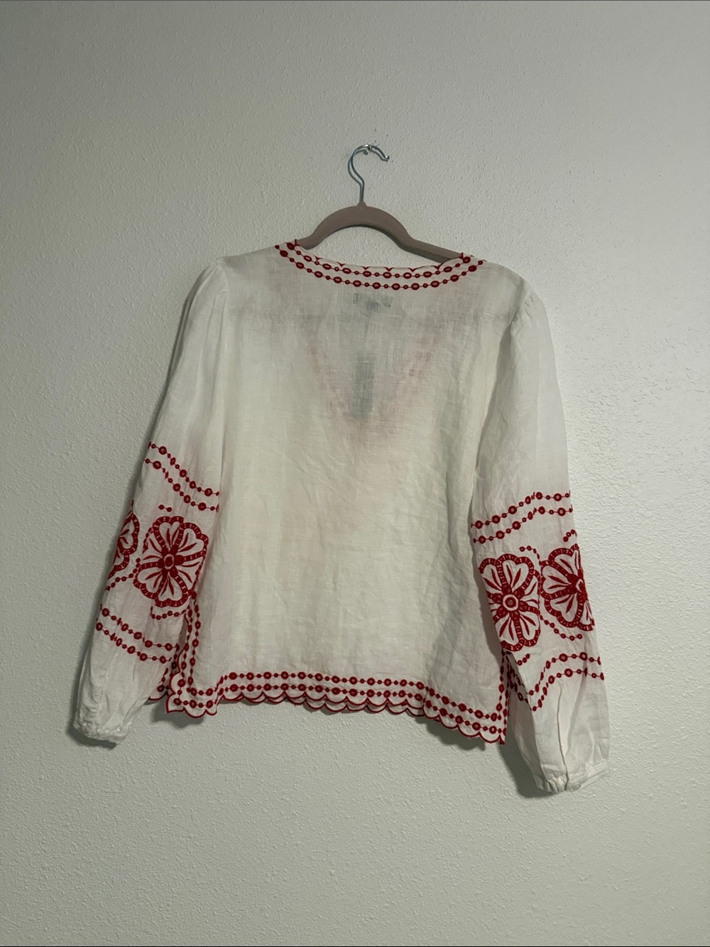 J.Crew Bungalow Embroidered Top In Linen - Picture 7 of 8